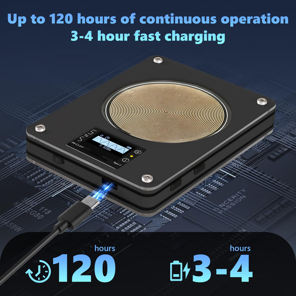 HealPul display and controls highlighting precise frequency adjustments