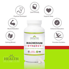 Health As It Ought To Be Magnesium Syn3rgy capsules illustrate easy-to-swallow support for restful evenings
