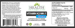Health As It Ought To Be Vitamin K2 MK-7 capsules poured for clear texture and size