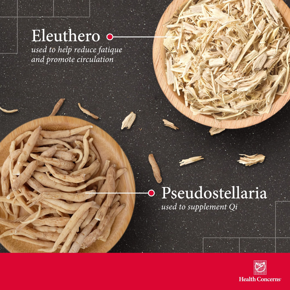 Health Concerns Adrenosen ingredients Pak and Eleuthero for vitality balance
