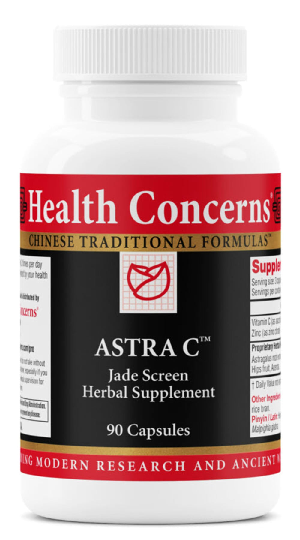 Health Concerns Astra C immune bottle front for daily immune support.