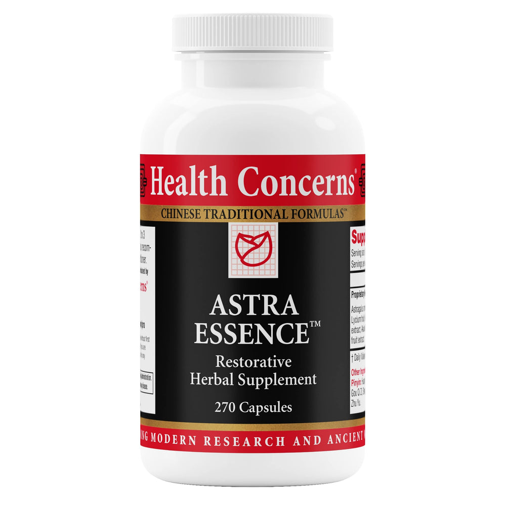 Health Concerns Astra Essence bottle front shows herbal vitality support.