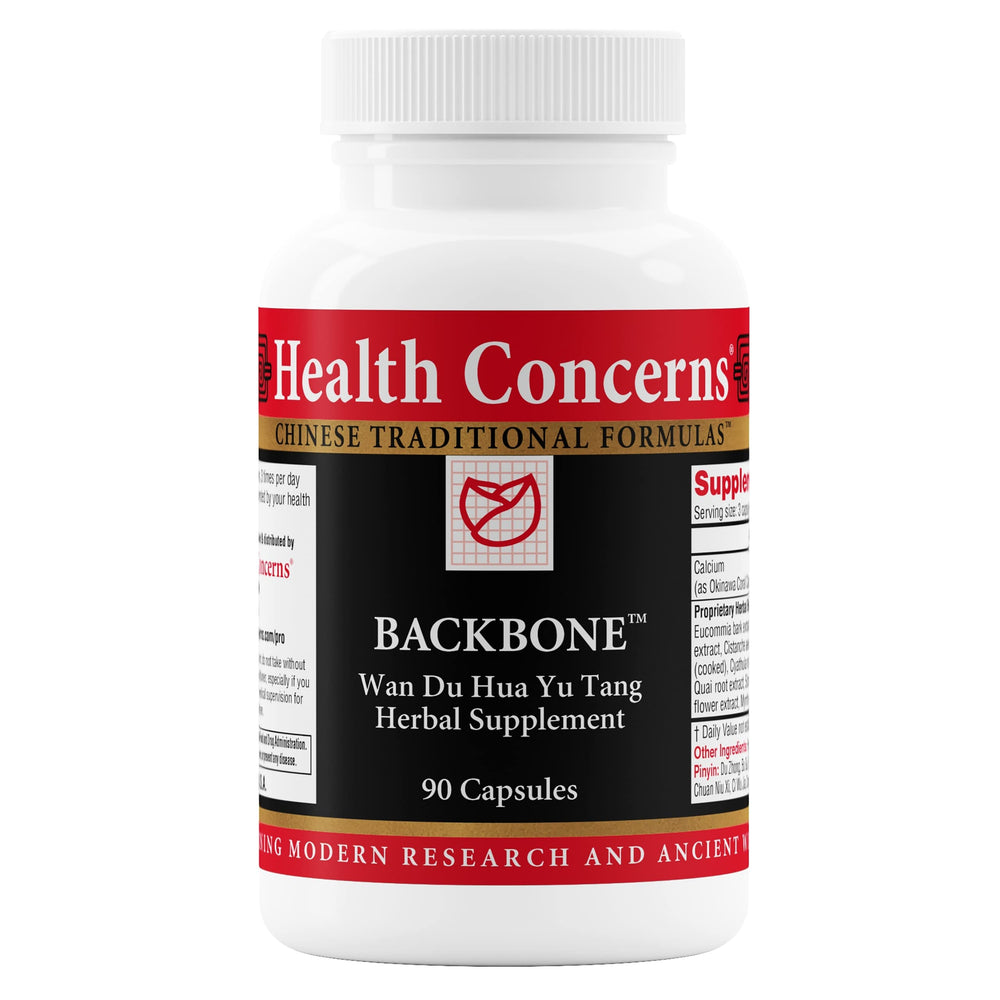 Health Concerns Backbone bottle front highlighting the herbal formula for mobility support