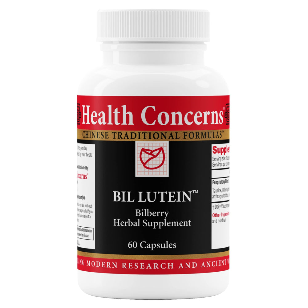 Health Concerns Bil Lutein bottle for daily eye support.