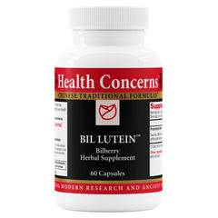Health Concerns Bil Lutein bottle for daily eye support.