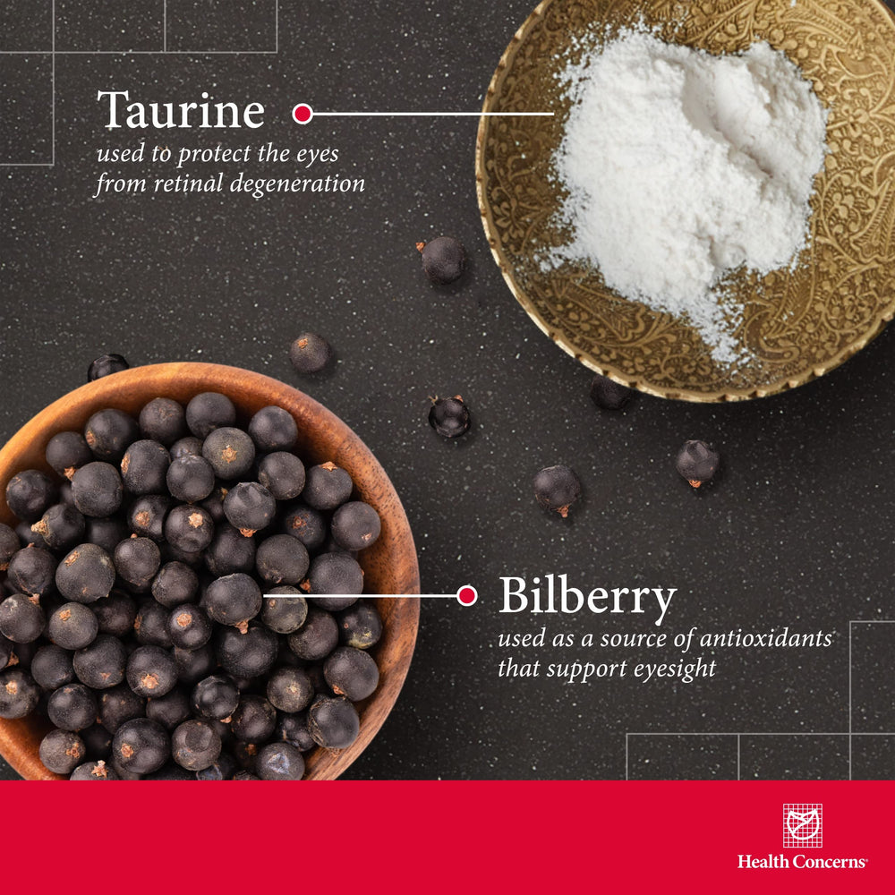 Health Concerns Bil Lutein label closeup highlighting trusted ingredients for ocular wellness.