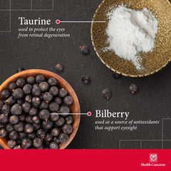 Health Concerns Bil Lutein label closeup highlighting trusted ingredients for ocular wellness.