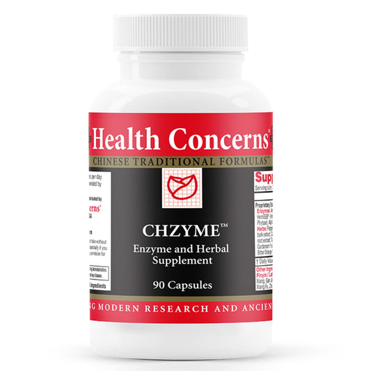 Health Concerns Chzyme bottle front for digestive support