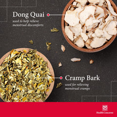 Health Concerns Cramp Bark Plus label featuring dong quai and select botanicals.