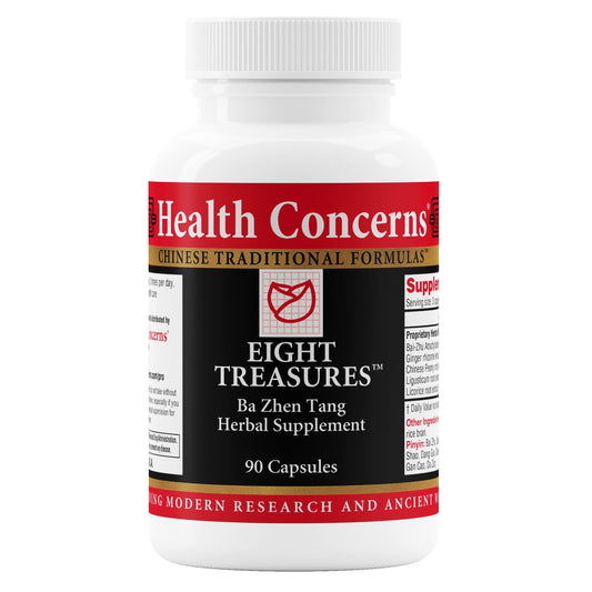 Health Concerns Eight Treasures bottle front showing the women's health supplement for balance