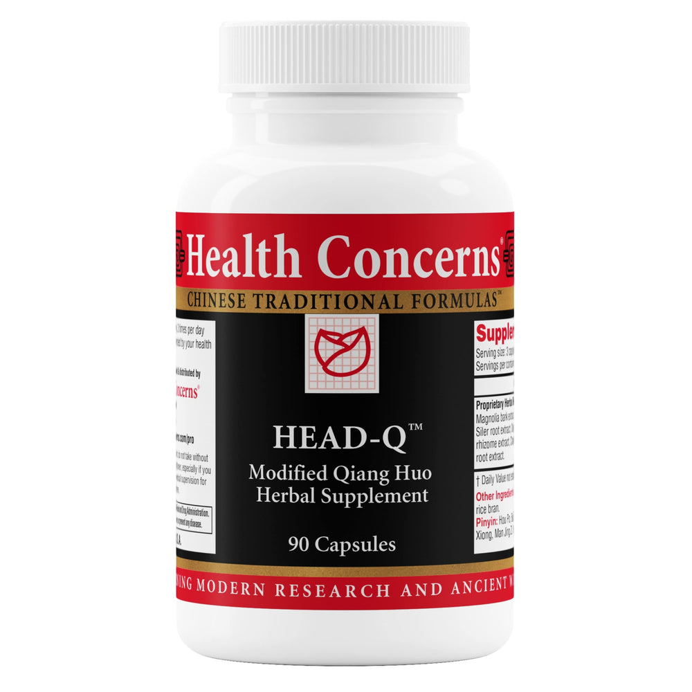 Health Concerns Head-Q bottle label showing traditional formula for sinus and tension support