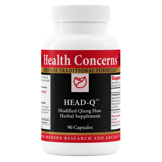 Health Concerns Head-Q bottle label showing traditional formula for sinus and tension support