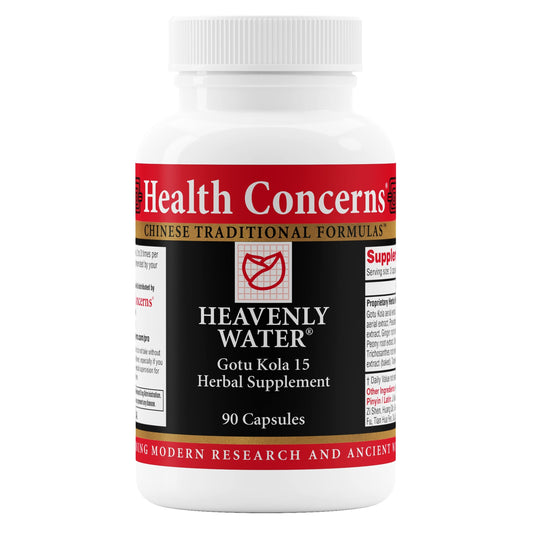 Health Concerns Heavenly Water bottle front highlights 90 capsules for hormonal balance