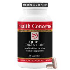 Health Concerns Quiet Digestion bottle with capsules for daily digestive balance