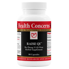 Health Concerns Raise Qi bottle front showing energy-supporting formula