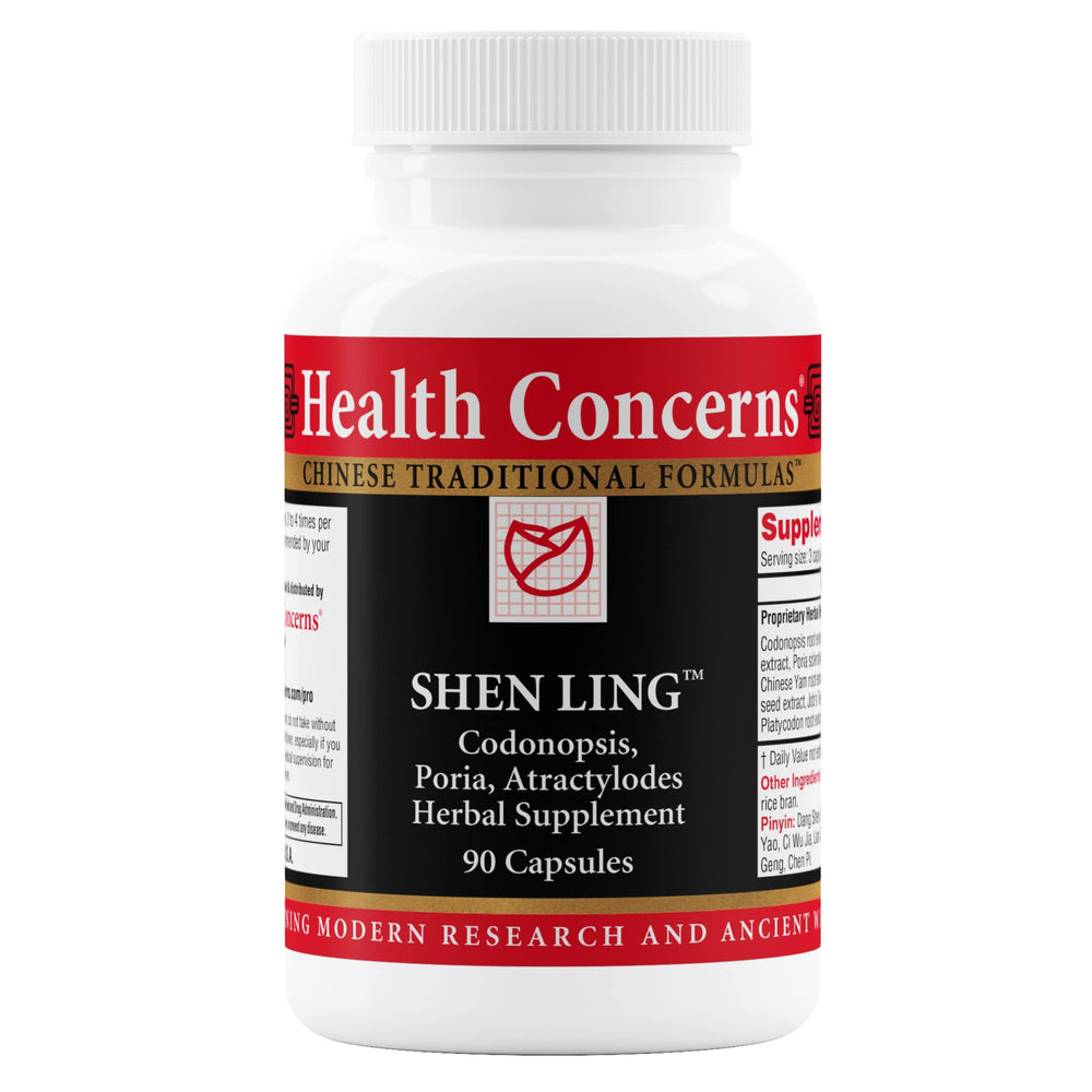 Health Concerns Shen Ling digestive bottle on shelf for digestion support and daily balance