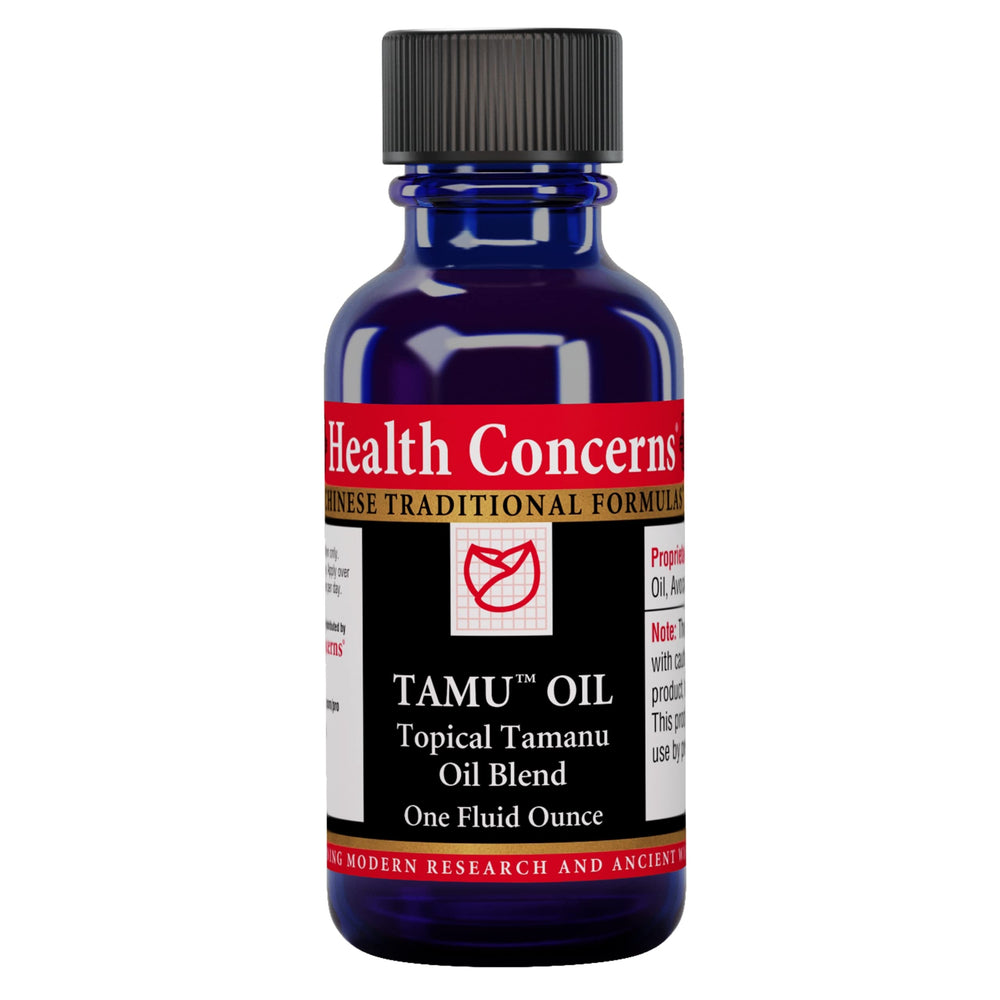 Health Concerns Tamu Oil bottle front for gentle skin hydration