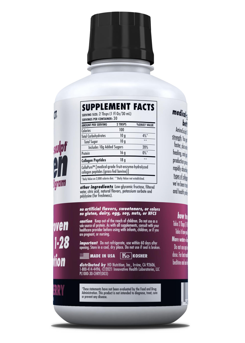 Health Direct AminoSculpt label closeup showing pure formula