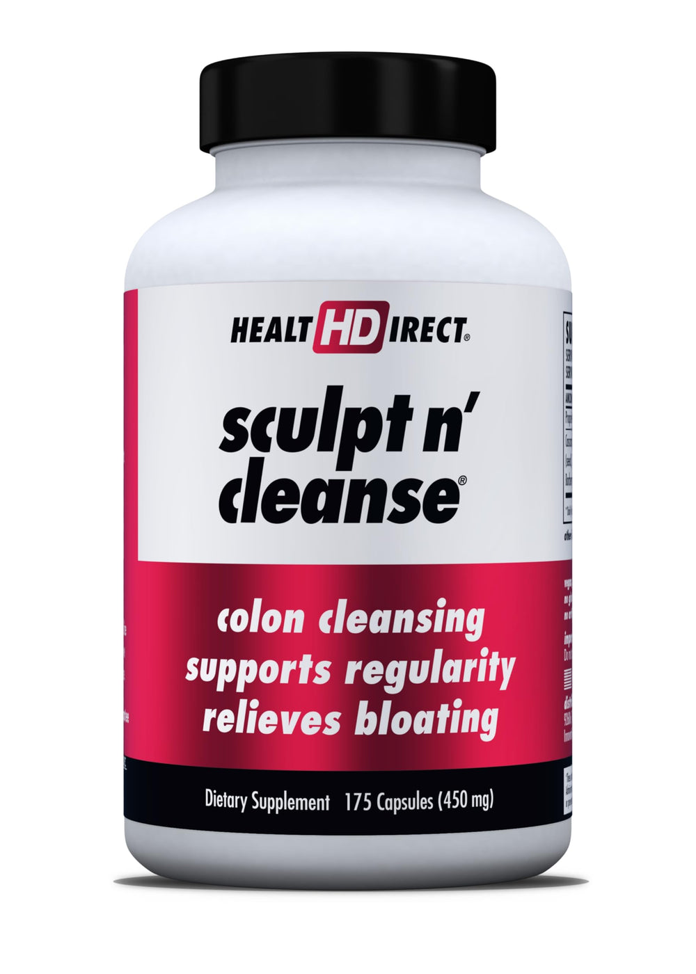 HEALTH DIRECT Sculpt n' Cleanse bottle highlighting a natural colon cleanse for digestive health.