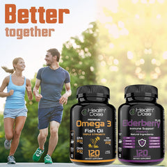 Health Dose Omega-3 lemon softgels packaging displays 120-count bottle for two months.