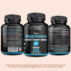 Health Dose Triple Magnesium in a workout scene suggesting muscle recovery support.