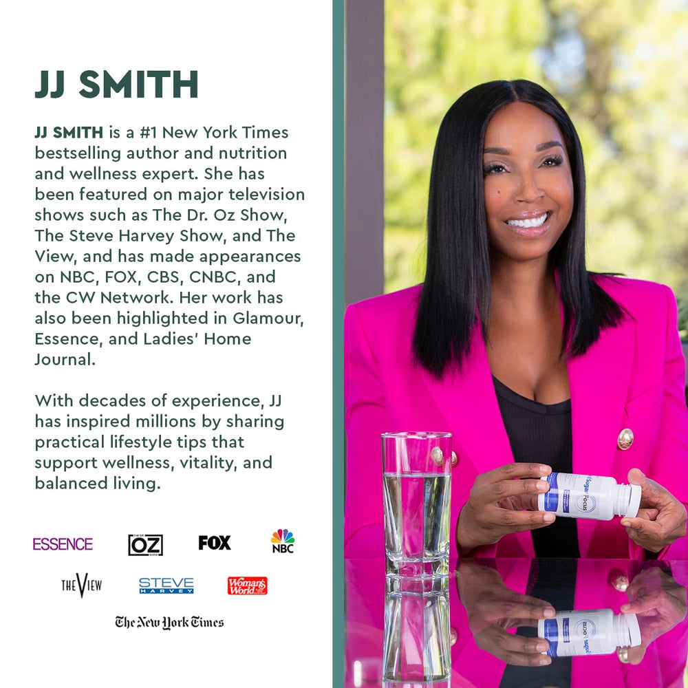 Health Focused JJ Smith Liver Focus kitchen scene suggests daily wellness routine.