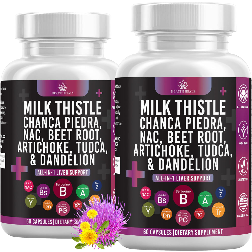 Health Heals Liver Complex bottle front shows comprehensive daily wellness formula.