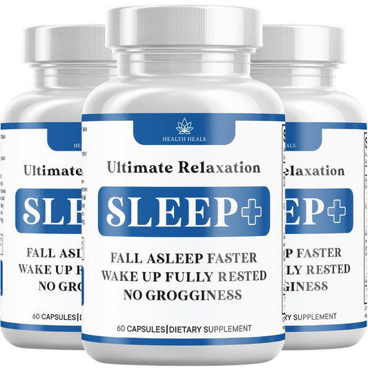 Health Heals Relaxation Sleep Aid bottle promotes a calm bedtime routine