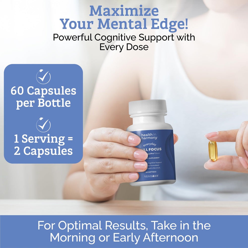 Non-GMO gluten-free soy-free formulation of HEALTH IN HARMONY Everyday Full Focus