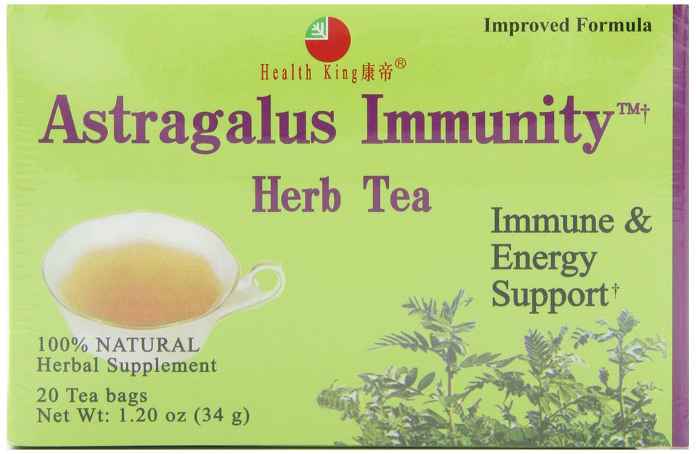 Health King Astragalus immunity tea box in a four-pack, convenient daily ritual.