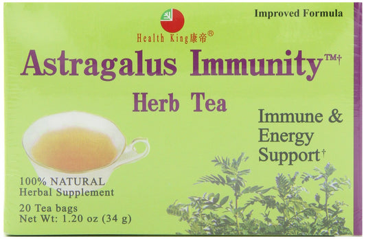 Health King Astragalus immunity tea box in a four-pack, convenient daily ritual.