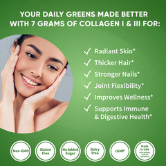 Health Logics Glowing Greens packaging-seal conveys quality and cGMP manufacturing.
