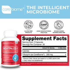 Health Plus Revitalize+ CoreBiome capsules promote colon support
