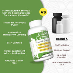 Health Plus Super Colon Cleanse on kitchen counter suggesting daily routine.