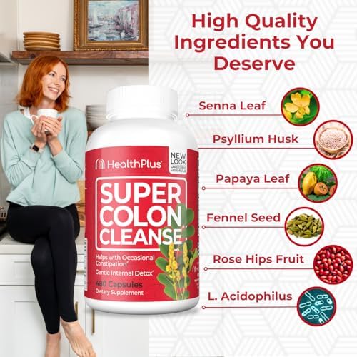 Health Plus Super Colon Cleanse Lactobacillus Acidophilus icon emphasizing probiotic support.