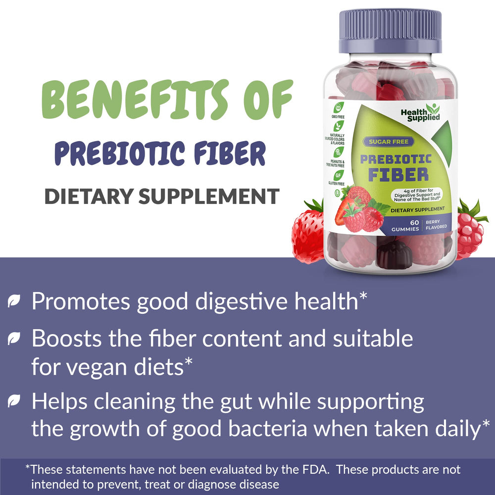 Health Supplied bottle packaging display highlights convenient, daily digestive wellness.