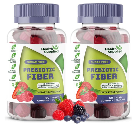 Health Supplied mixed berry flavored gummies pack supports gentle digestion and daily wellness.