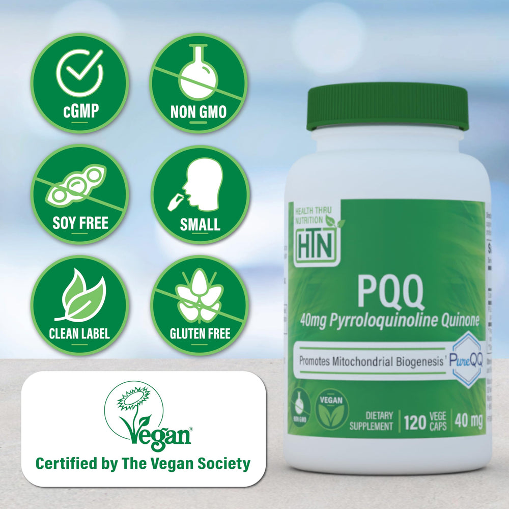 PureQQ bottle label indicating third-party potency testing