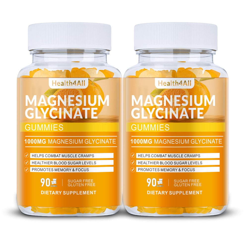 Health4All magnesium glycinate gummies bottle with orange flavor for daily wellness