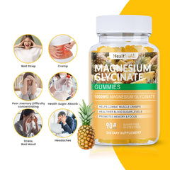 Health4All gummies texture close-up with vibrant pineapple color