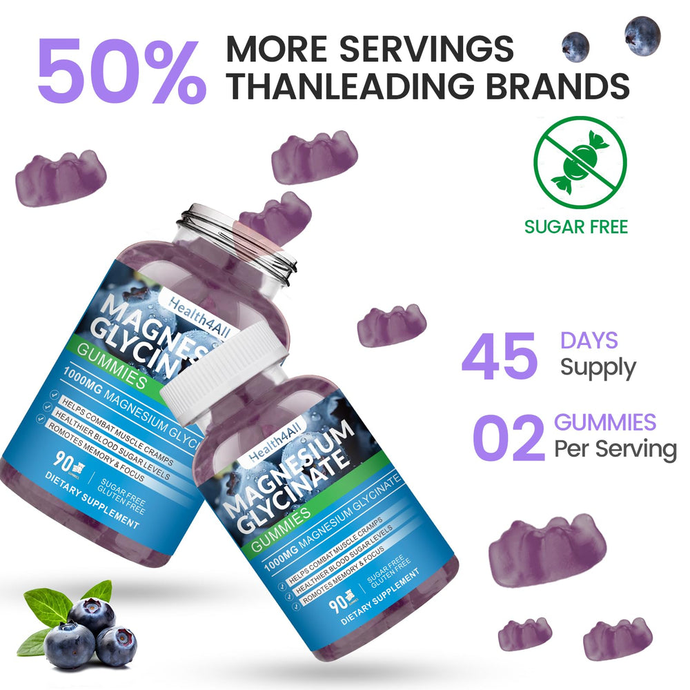 Health4All Magnesium Gummies per-serving details support daily use.