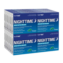 HealthA2Z Nighttime bottle front for multi-symptom night relief.
