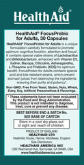 HealthAid FocusProbio adults capsules emphasizing brain-supporting ingredients.