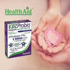 HealthAid KidzProbio ingredients list notes acid and bile resistant strains.