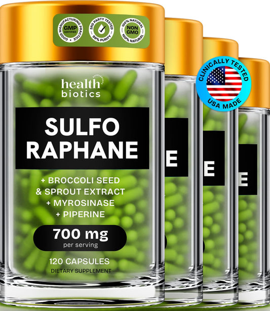 Healthbiotics sulforaphane bottle pour supports easy daily dosing.