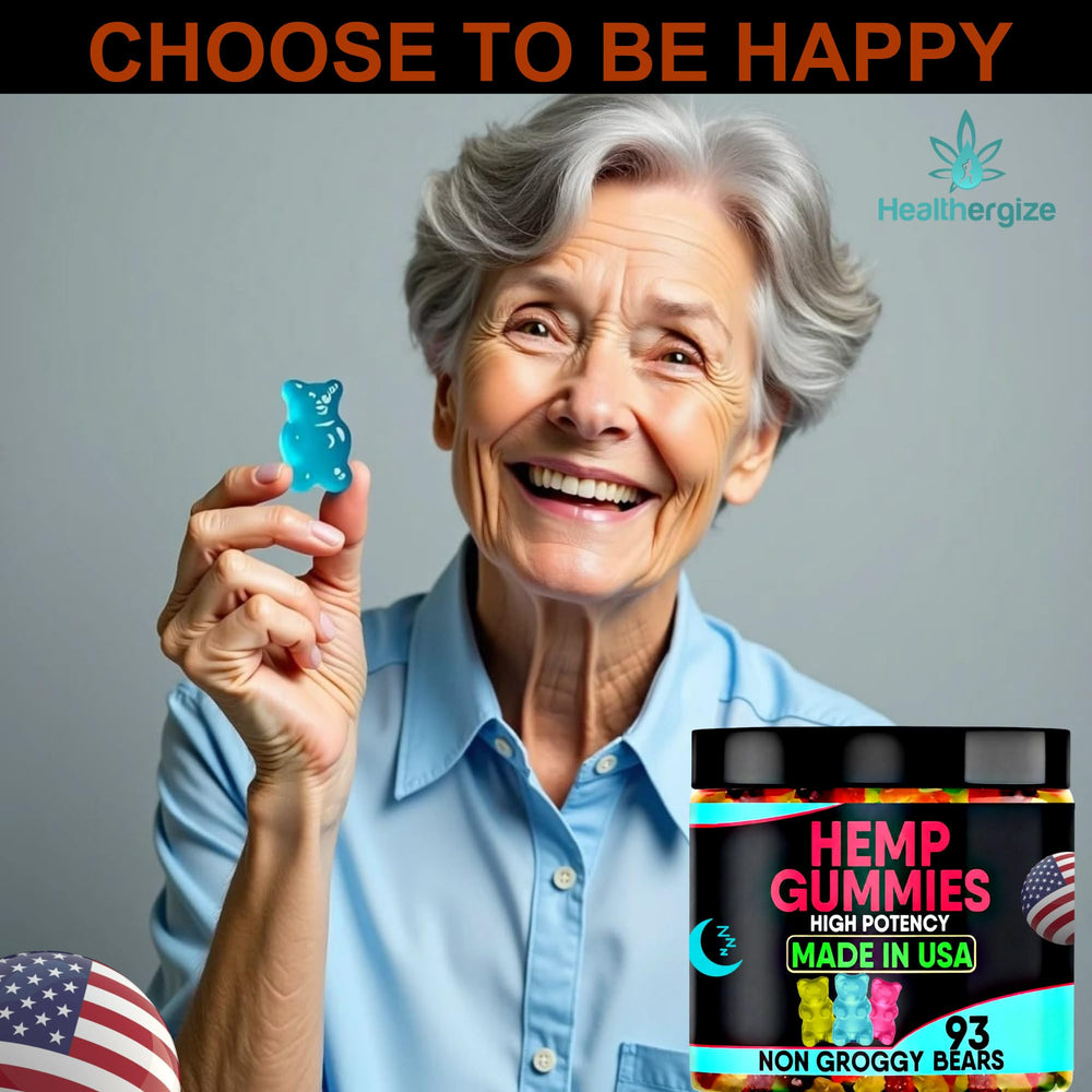 Healthergize fruity-flavor gummies close-up highlighting delicious taste.