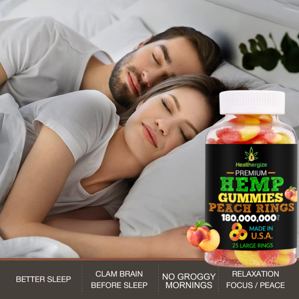 Healthergize gummy texture close-up showing soft chew for quick relaxation.