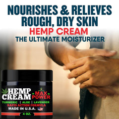 Healthergize Hemp Cream jar ready for daily use on hands and body.