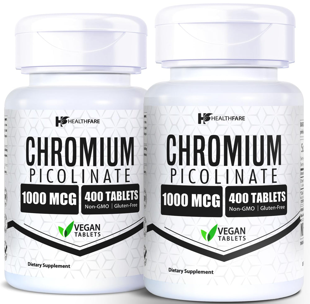 HealthFare Chromium Picolinate 1000mcg bottle showing high absorption mineral supplement