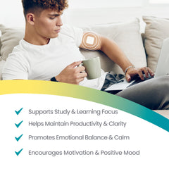 Healthogenics Dopamine Patch bottle label confirms vegan-friendly, non-stimulant design.